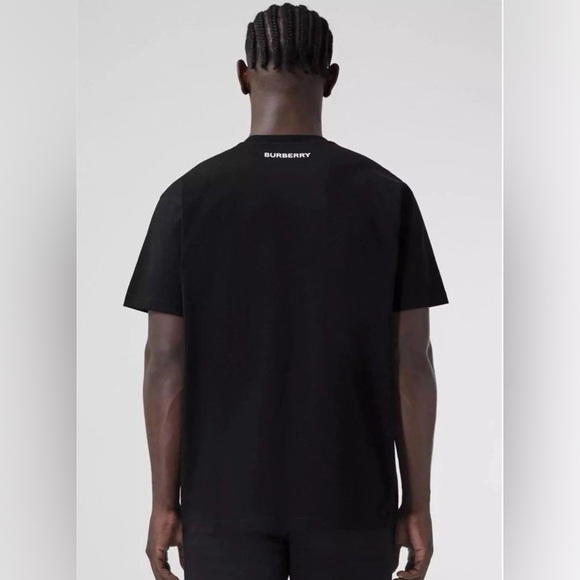 EUC Men’s Oversized Burberry 3D Logo Print Tee 100% Cotton In Black/White/Red - Picture 8 of 16